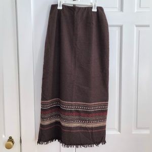90s Y2K Fringe Maxi Skirt